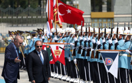 ביקור א-סיסי באנקרה, ארדואן (צילום: רויטרס)