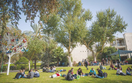 סטודנטים בקמפוס (צילום: מרים אלסטר, פלאש 90)