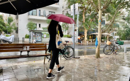 גשם בתל אביב (צילום: אבשלום ששוני)