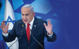 מסיבת עיתונאים לפני משפט נתניהו, 9 בדצמבר 2024 (צילום: יונתן זינדל, פלאש 90)