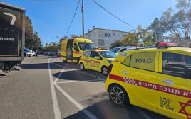 זירת אירוע הירי בחיפה (צילום: תיעוד מבצעי מד"א)