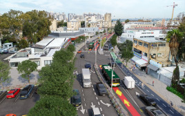 רחוב בר כוכבא בפתח תקווה (צילום: הדמיה,נתיבי איילון )