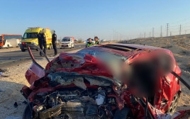 זירת התאונה בנגב (צילום: תיעוד מבצעי מד"א)