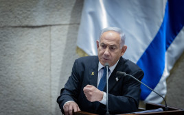 בנימין נתניהו נואם במליאת הכנסת (צילום: חיים גולדברג, פלאש 90)