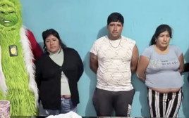 שוטר בתחפושת חג מולד מבצע מעצר (צילום: צילום מסך)