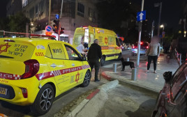 אירוע אלימות בת"א (צילום: דוברות מד"א)