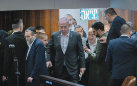 נתניהו מגיע להצבעה (צילום: חיים גולדברג פלאש 90)