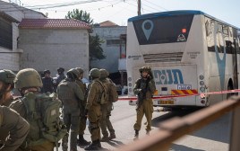  כוחות צה"ל בזירת הפיגוע סמוך לאל פונדוק (צילום: דובר צה"ל)