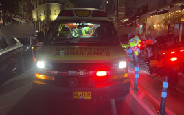 כוחות ההצלה בזירת הפיגוע בנחלת בנימין (צילום: תיעוד מבצעי מד''א)