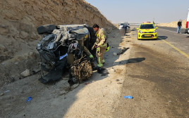 תאונה בכביש 90 (צילום: דוברות מד"א)
