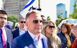 סטיב וויטקוף בכיכר החטופים (צילום: אבשלום ששוני)
