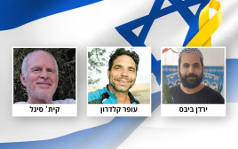 ירדן ביבס, קית' סגל ועופר קלדרון (צילום: מטה משפחות החטופים)