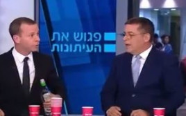 עמית סגל ובן כספית ב"פגוש את העיתונות" (צילום: צילום מסך קשת 12)