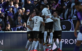 שחקני ניס חוגגים (צילום: GettyImages, MATTHIEU RONDEL/AFP)