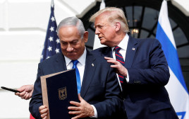 דונלד טראמפ, בנימין נתניהו (צילום: REUTERS/Tom Brenner)