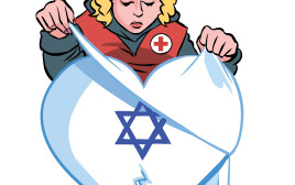 הצלב האדום מקבל את ארונות החטופים, איור (צילום: איור איציק סמוכה)