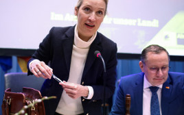 ישיבת מפלגת הימין הקיצוני AFD בגרמניה לאחר הבחירות (צילום: רויטרס)