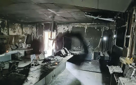 חמ"ל התצפיתניות השרוף בנחל עוז  (צילום: אייל אשל)