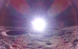 זריחה מפני הירח (צילום: NASA)