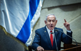 בנימין נתניהו במליאת הכנסת (צילום: חיים גולדברג, פלאש 90)