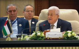 אבו מאזן נואם בוועידת הפסגה של הליגה הערבית בקהיר (צילום: צילום מסך אל-ג'זירה)