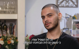 החטוף עומר ונקרט מתראיין למהדורה המרכזית (צילום: צילום מסך חדשות 12)