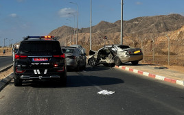זירת התאונה באילת (צילום: דוברות המשטרה)