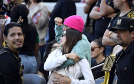 היילי וג'סטין ביבר (צילום:  Kevork Djansezian/Getty Images)