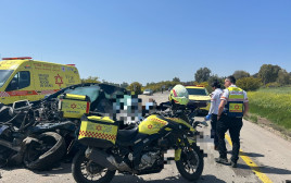תאונת דרכים קטלנית בכניסה לבאר טוביה (צילום: תיעוד מבצעי מד"א)