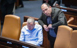 שמחה רוטמן ויריב לוין (צילום:  חיים גולדברג, פלאש 90)