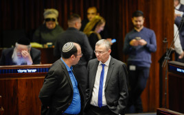 שמחה רוטמן ויריב לוין (צילום: דוברות הכנסת)