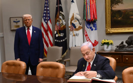בנימין נתניהו ודונלד טראמפ בבית הלבן (צילום: אבי אוחיון, לע"מ)