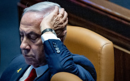 בנימין נתניהו במליאת הכנסת (צילום: חיים גולדברג, פלאש 90)