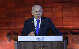 ראש הממשלה בנימין נתניהו בטקס יום הזיכרון לשואה ביד ושם (צילום: מרק ישראל סלם)