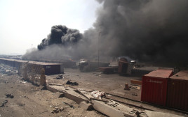 הפיצוץ בנמל באיראן (צילום: Mohammad Rasoul Moradi/IRNA/WANA (West Asia News Agency) via REUTERS )