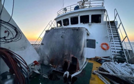 ספינת "הסיוע לעזה" (צילום: Freedom Flotilla Coalition/Handout via REUTERS)