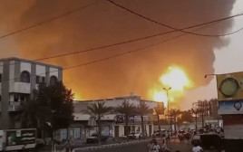 תקיפה בתימן (צילום: רשתות ערביות, שימוש לפי סעיף 27 א')