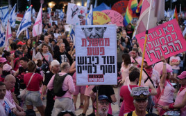 הפגנה נגד הממשלה בכיכר הבימה (צילום: אבשלום ששוני)