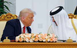 דונלד טראמפ, תמים בן חמד אאל ת'אני (צילום: REUTERS/Brian Snyder)