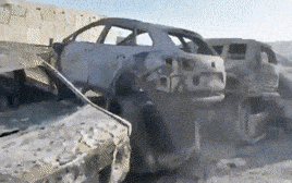 הבוקר שאחרי השריפות בחווארה (צילום: רשתות ערביות)