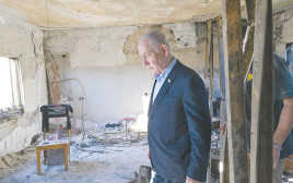 ביקור נתניהו בניר עוז (צילום: קובי גדעון לע"מ)