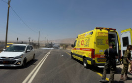 זירת התאונה סמוך לפצאל (צילום: תיעוד מבצעי מד"א)