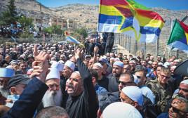 מחאה של דרוזים ברמת הגולן (צילום: מיכאל גלעדי, פלאש 90)