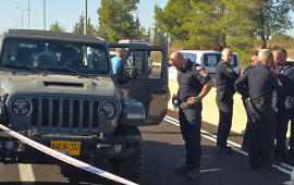 אירוע הירי בכביש 443 (צילום: אלון חכמון)