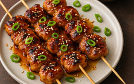 שיפודי פרגית ברוטב אסייתי (צילום: נעשה שימוש ב-OpenArt.ai)