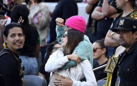 היילי וג'סטין ביבר (צילום:  Kevork Djansezian/Getty Images)
