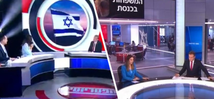 אולפן חדשות 12, ערוץ 14 (צילום: צילום מסך חדשות 12,ערוץ 14)