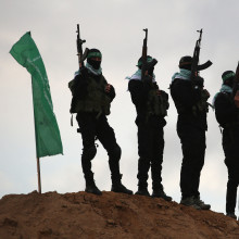 מחבלי חמאס (צילום: EYAD BABA/AFP via Getty Images)