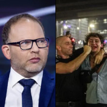 רגע המעצר של אמיתי עבודי, אביעד גליקמן (צילום: יונתן זינדל, פלאש 90,איתי רון, פלאש 90,מתוך "הארץ")