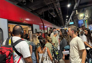 צפיפות ברכבת ישראל (צילום: דן עזרא)